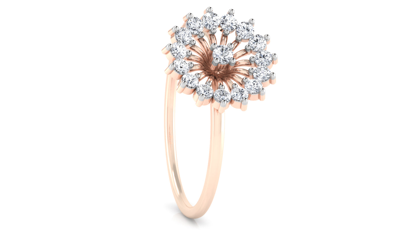 Floral Spikes Diamond Ring