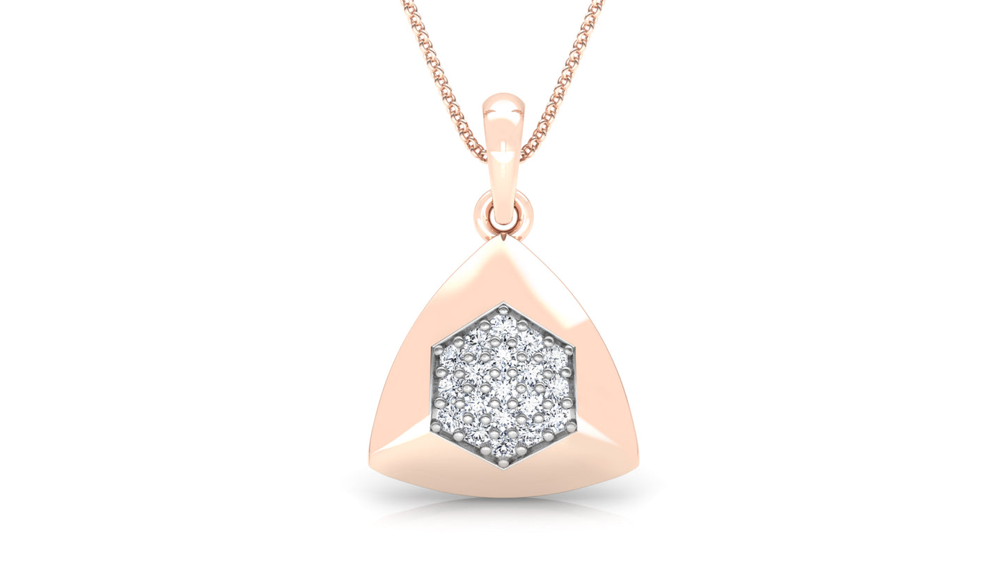 TriHex Bond Diamond Earrings And Pendant Set