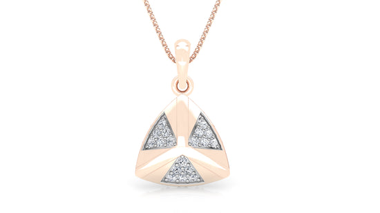 Flashy Triangles Diamond Earrings And Pendant Set