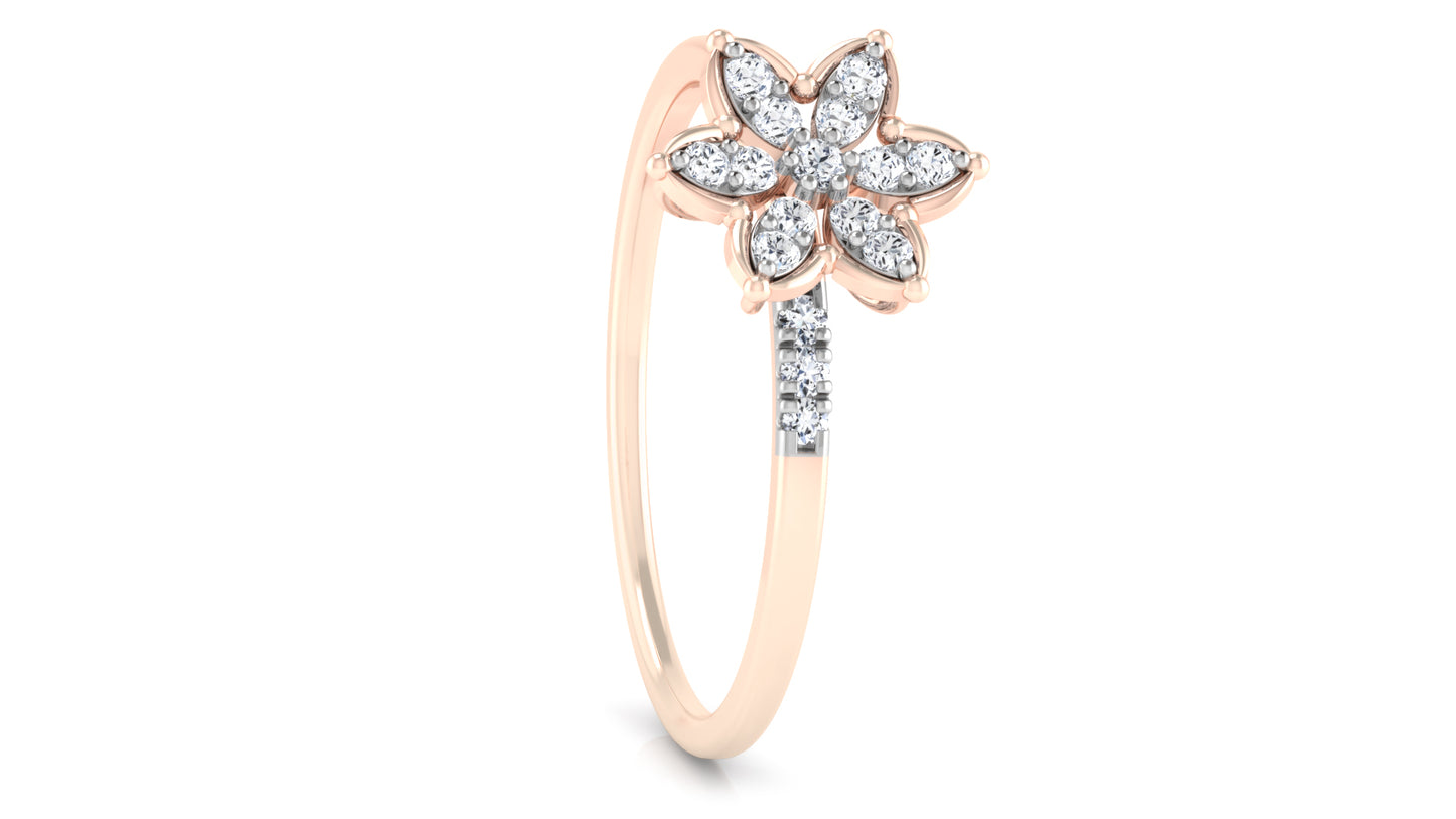 Secured Petals Diamond Ring