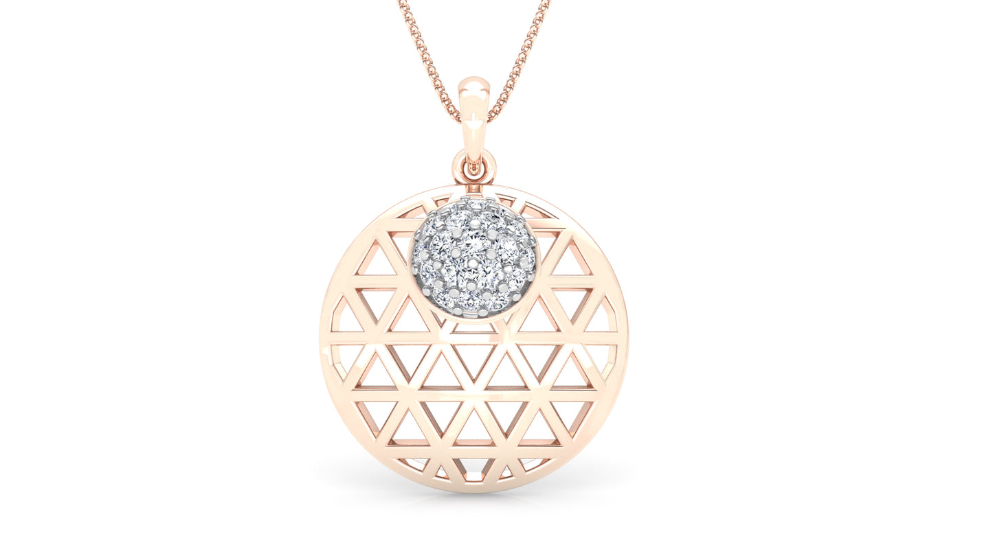 Blazing Sphere Diamond Earrings And Pendant Set