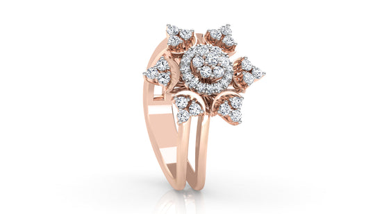 Floral Diya Diamond Ring