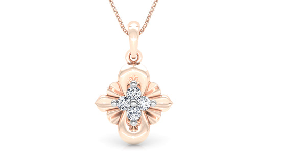 Floral Woos Diamond Earrings And Pendant Set