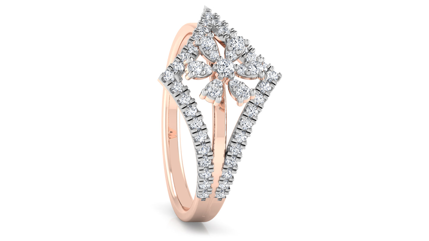 Floral Harmony Diamond Ring