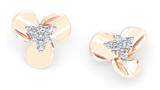 Treble Petals Diamond Earrings And Pendant Set