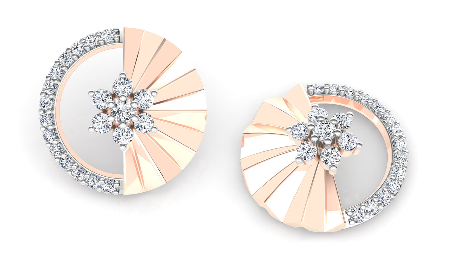 Ribbon Rain Diamond Earrings And Pendant Set