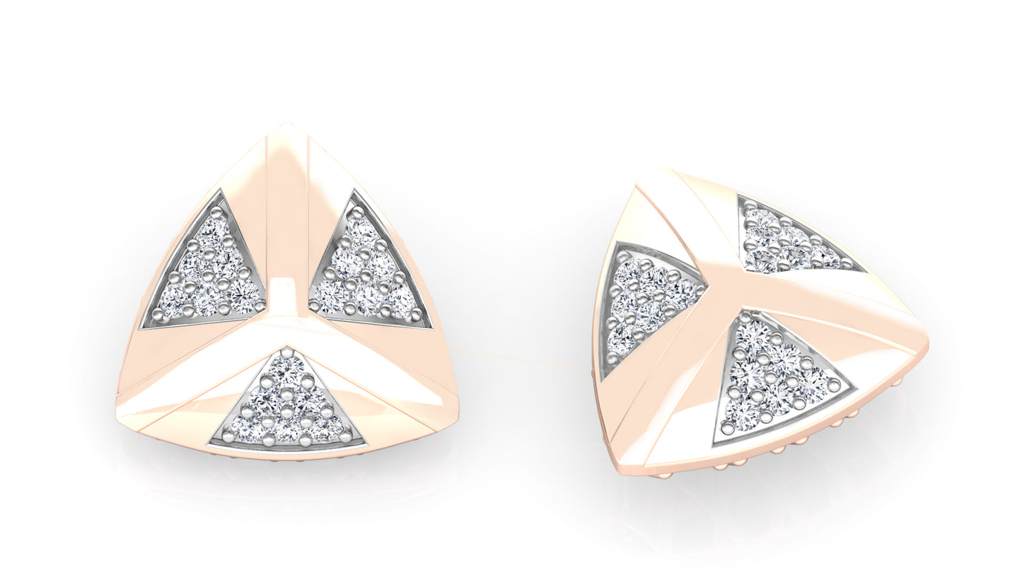 Flashy Triangles Diamond Earrings And Pendant Set