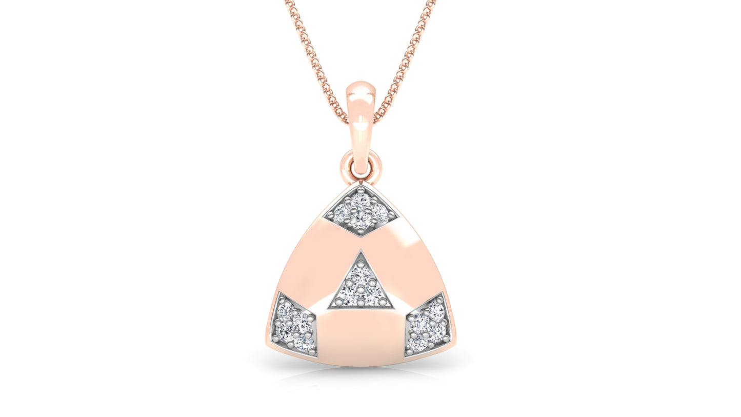 Triangle Flair Diamond Earrings And Pendant Set