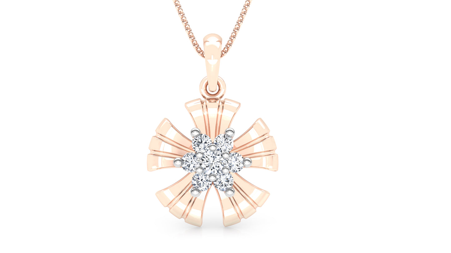 Quint Petals Diamond Earrings And Pendant Set