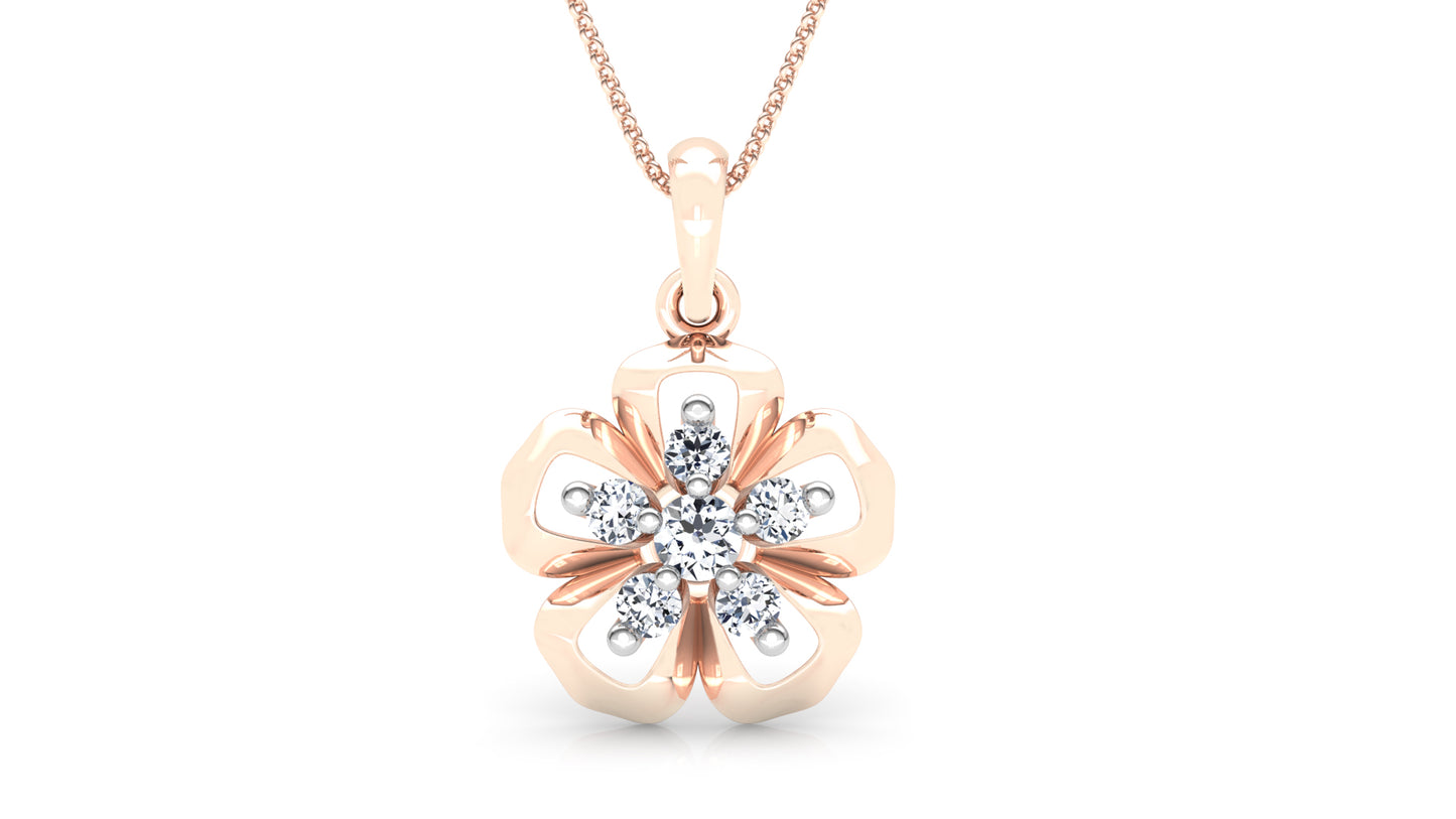 Awesome Blossom Diamond Earrings And Pendant Set