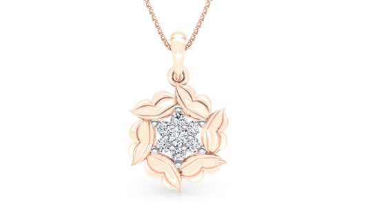 Rose Dash Diamond Earrings And Pendant Set