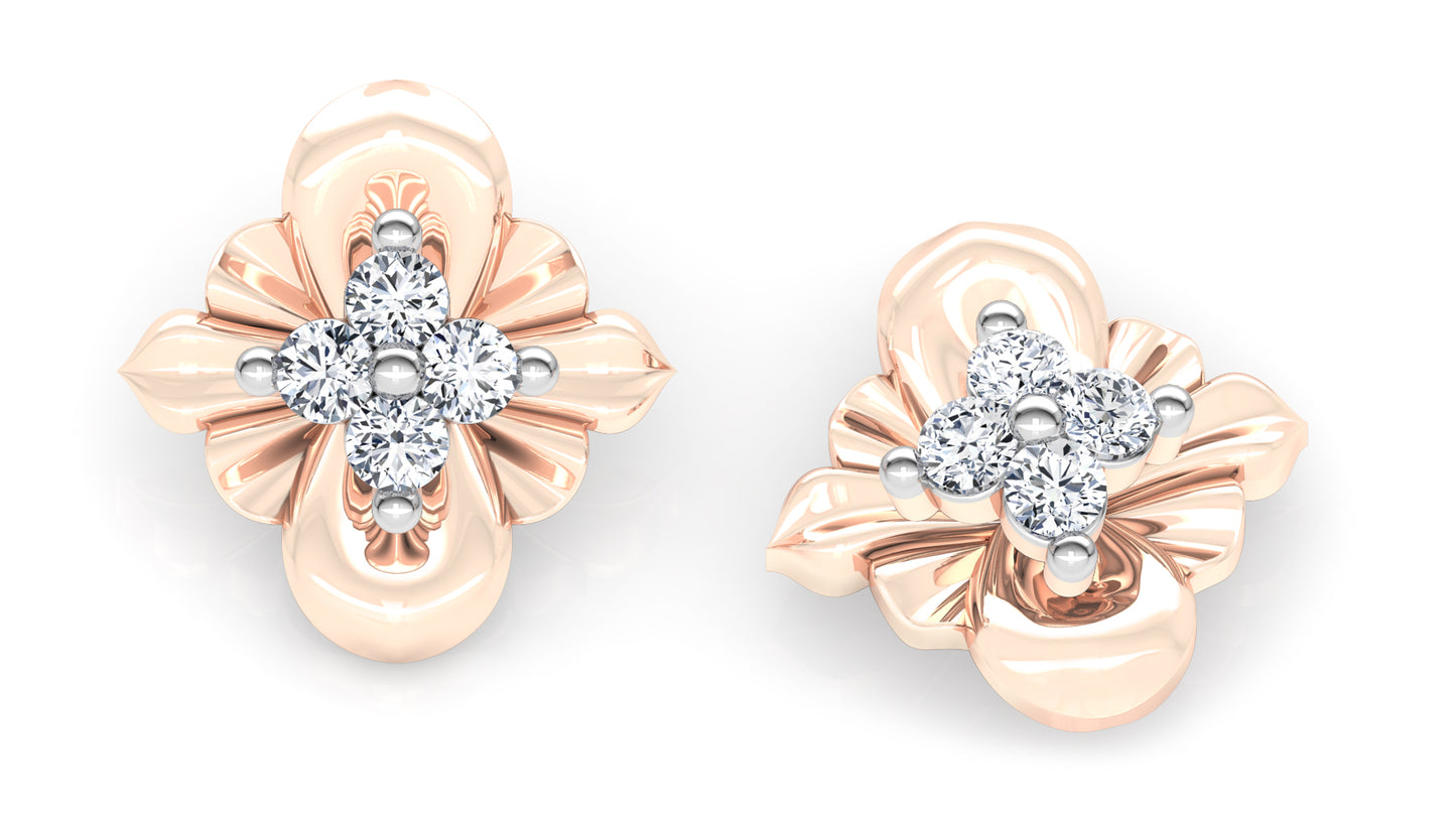 Floral Woos Diamond Earrings And Pendant Set