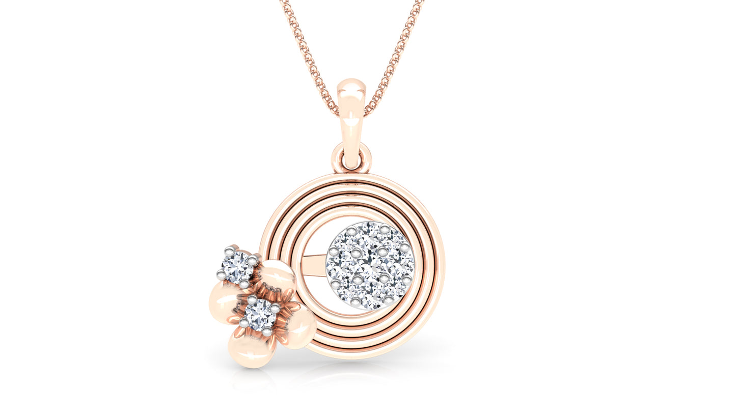 Golden Coils Diamond Earrings And Pendant Set