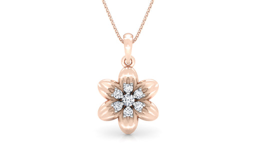 Flower Bond Diamond Earrings And Pendant Set