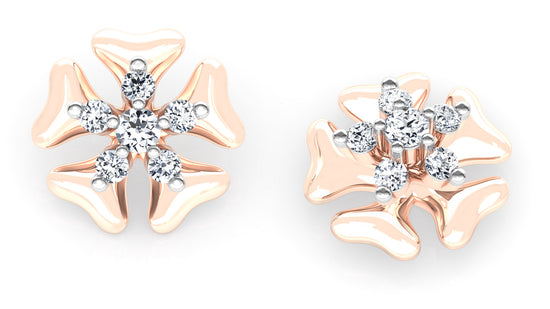 Penta Petals  Diamond Earrings And Pendant Set