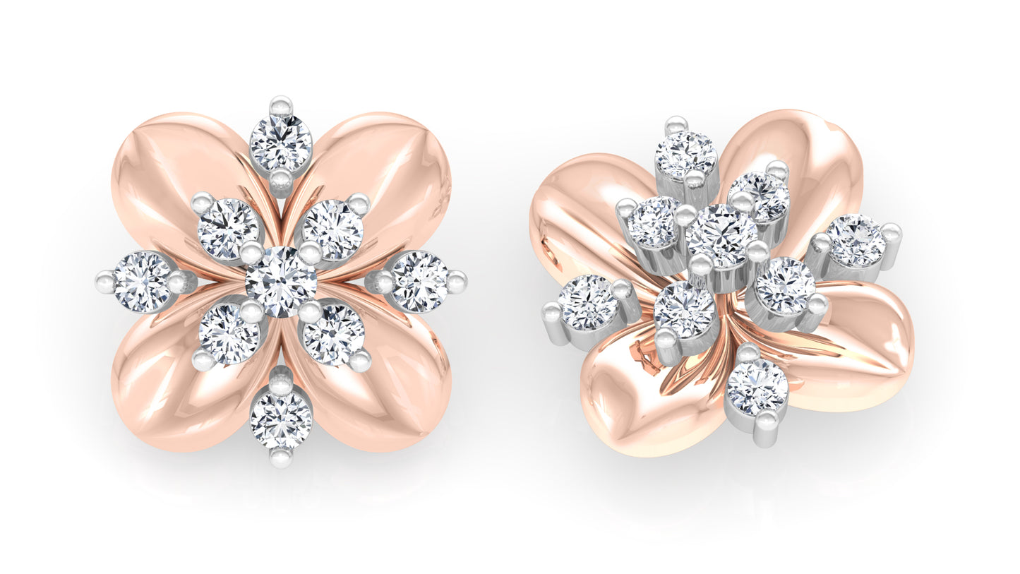 Flower Quotient Diamond Earrings And Pendant Set