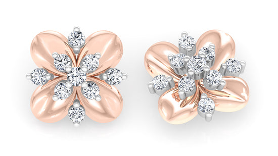 Flower Quotient Diamond Earrings And Pendant Set