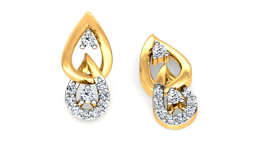 Leaf in Leaf Diamond Earrings