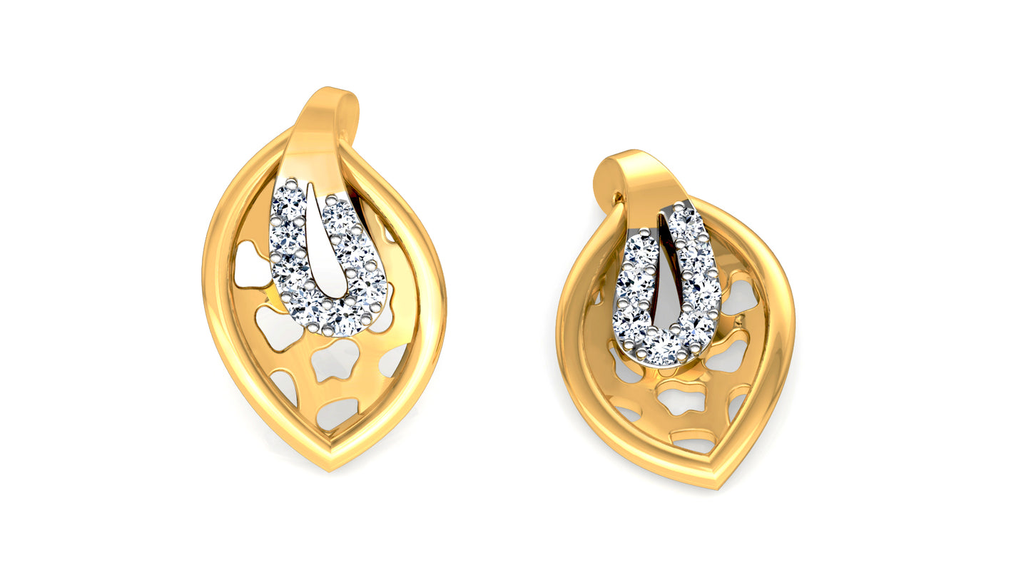 Leaf Engulf Diamond Earrings