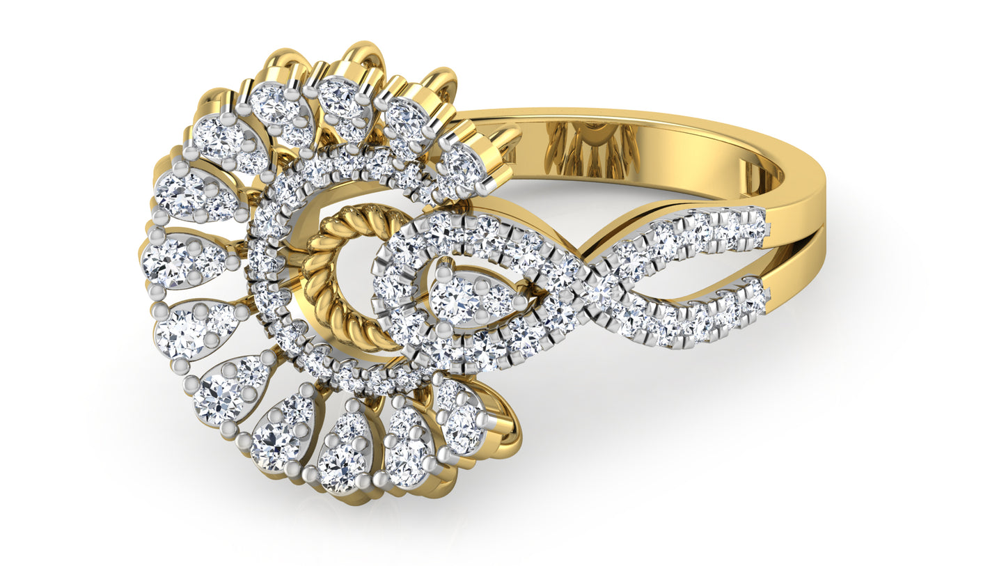 Sunflower Bloom Diamond Ring