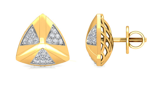 Flashy Triangles Diamond Earrings And Pendant Set