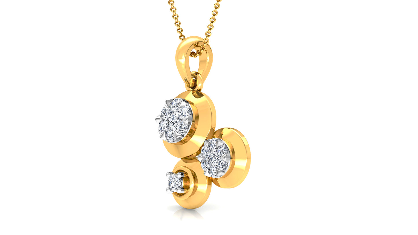 Tiny Dots Diamond Earrings And Pendant Set