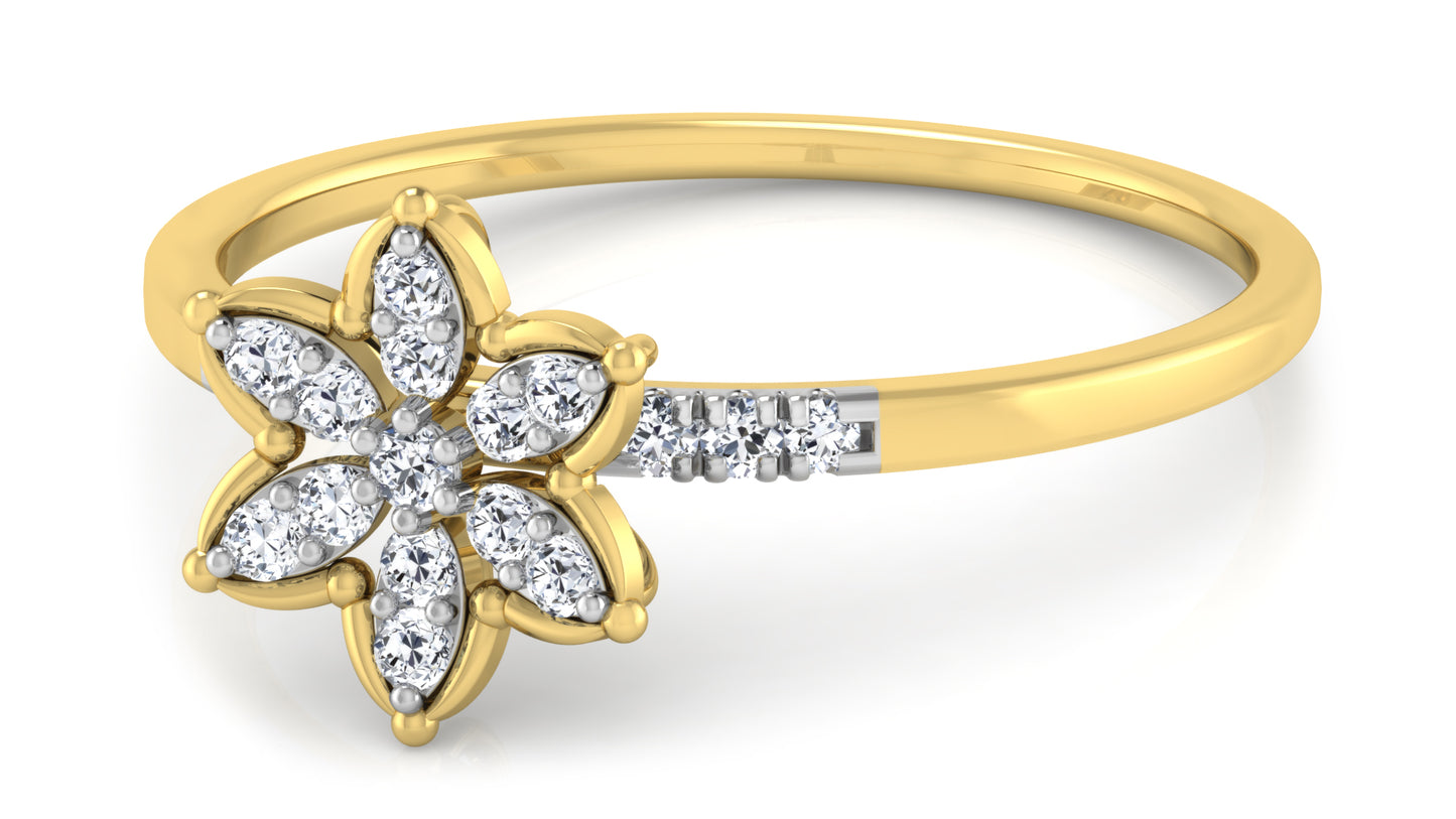 Secured Petals Diamond Ring