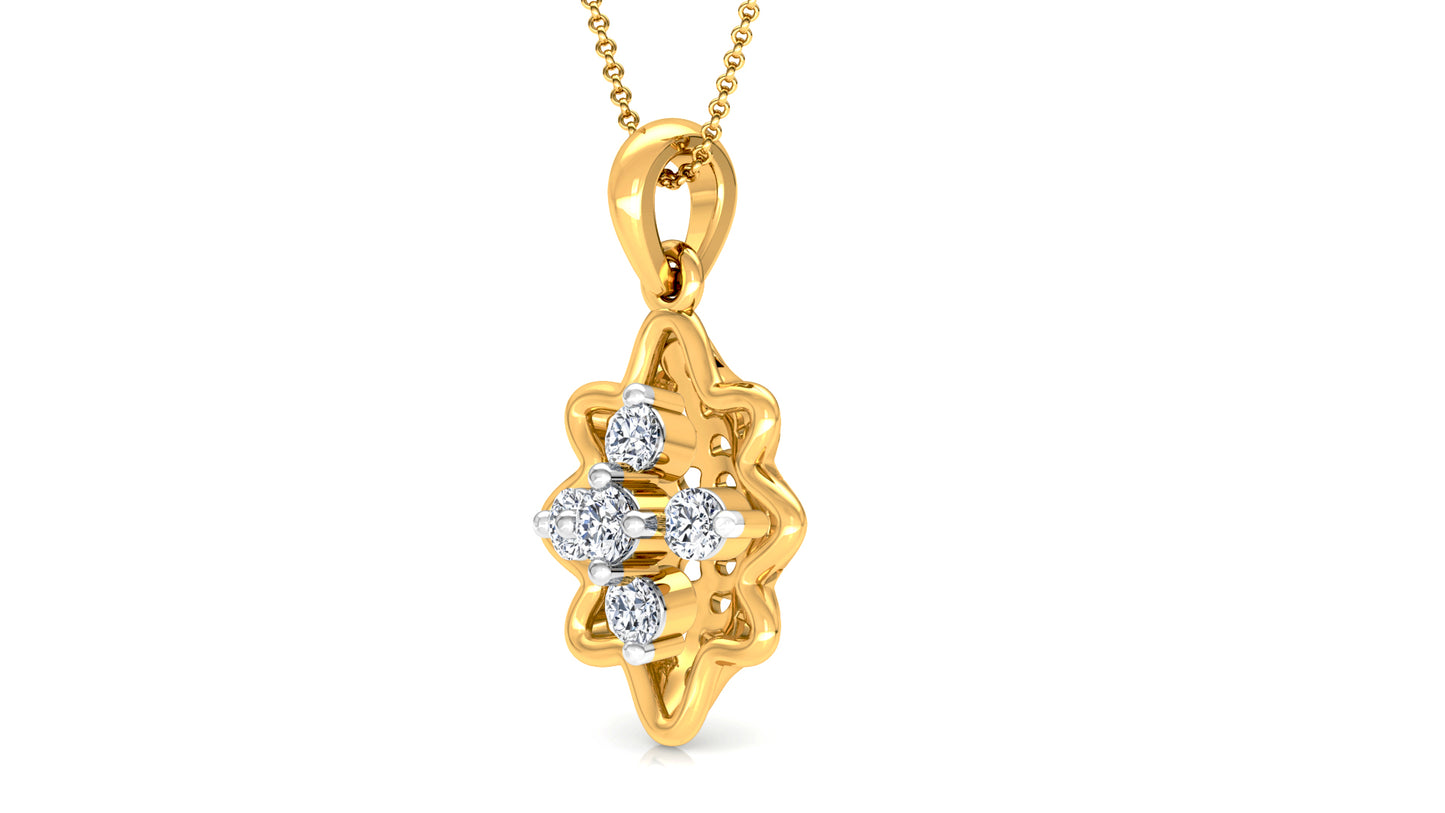 Wavy Prairie Diamond Earrings And Pendant Set