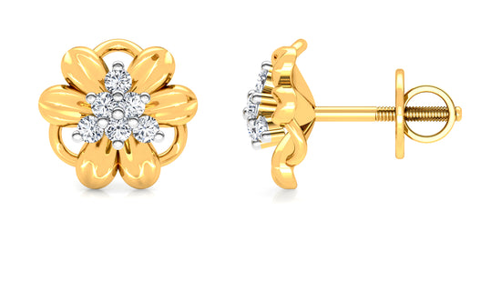 Flower Glamour Diamond Earrings And Pendant Set