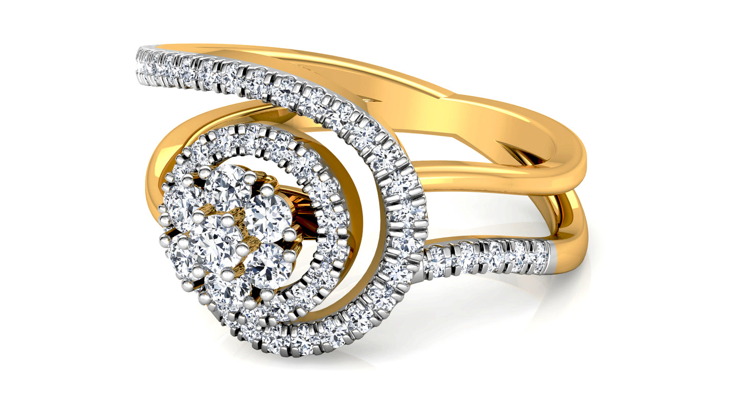 Snail Shell diamondn Ring