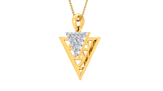 Triangle Doublet Diamond Earrings And Pendant Set