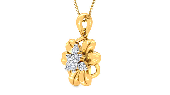 Flower Glamour Diamond Earrings And Pendant Set