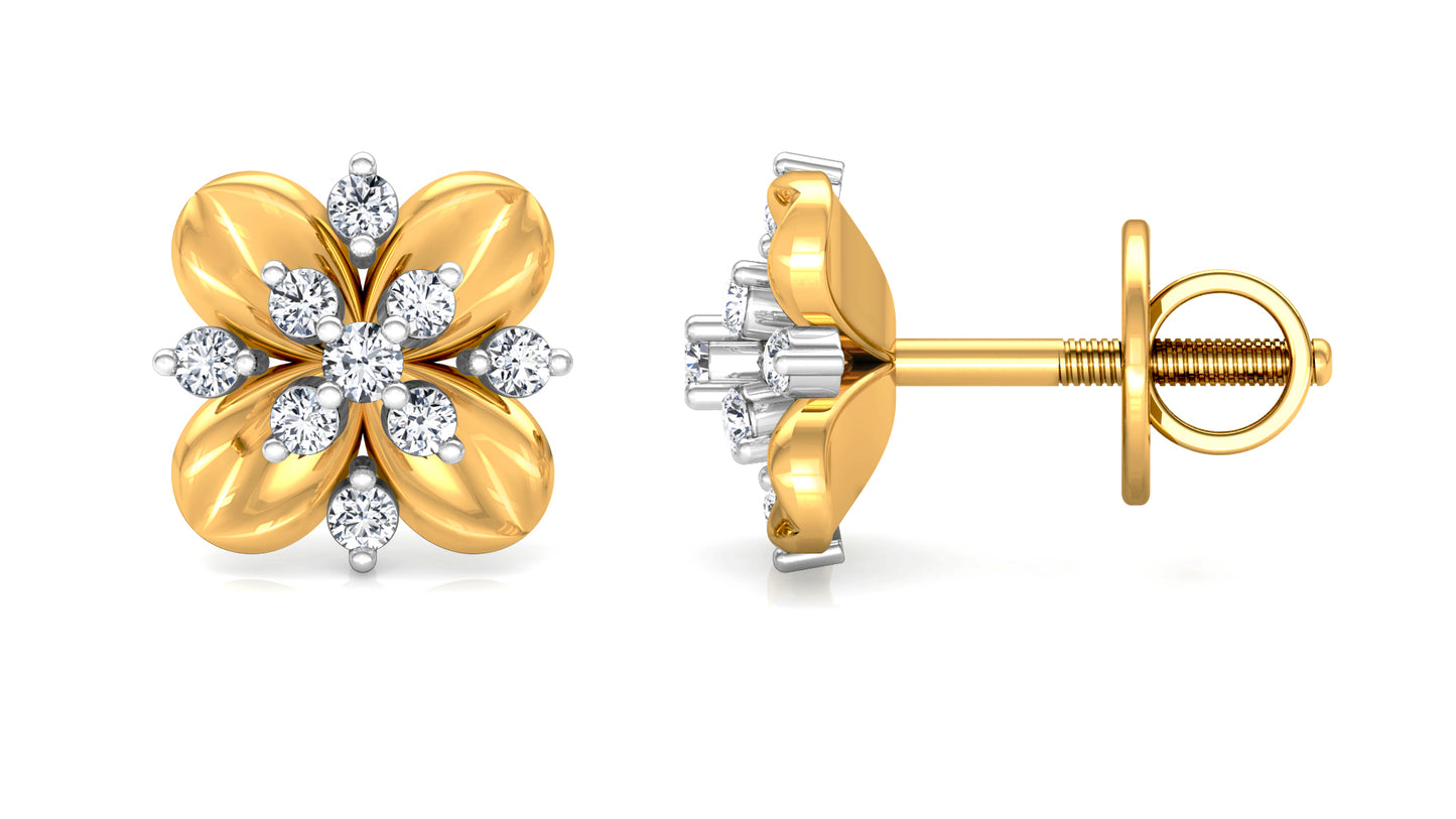 Flower Quotient Diamond Earrings And Pendant Set