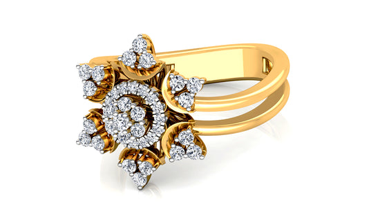 Floral Diya Diamond Ring