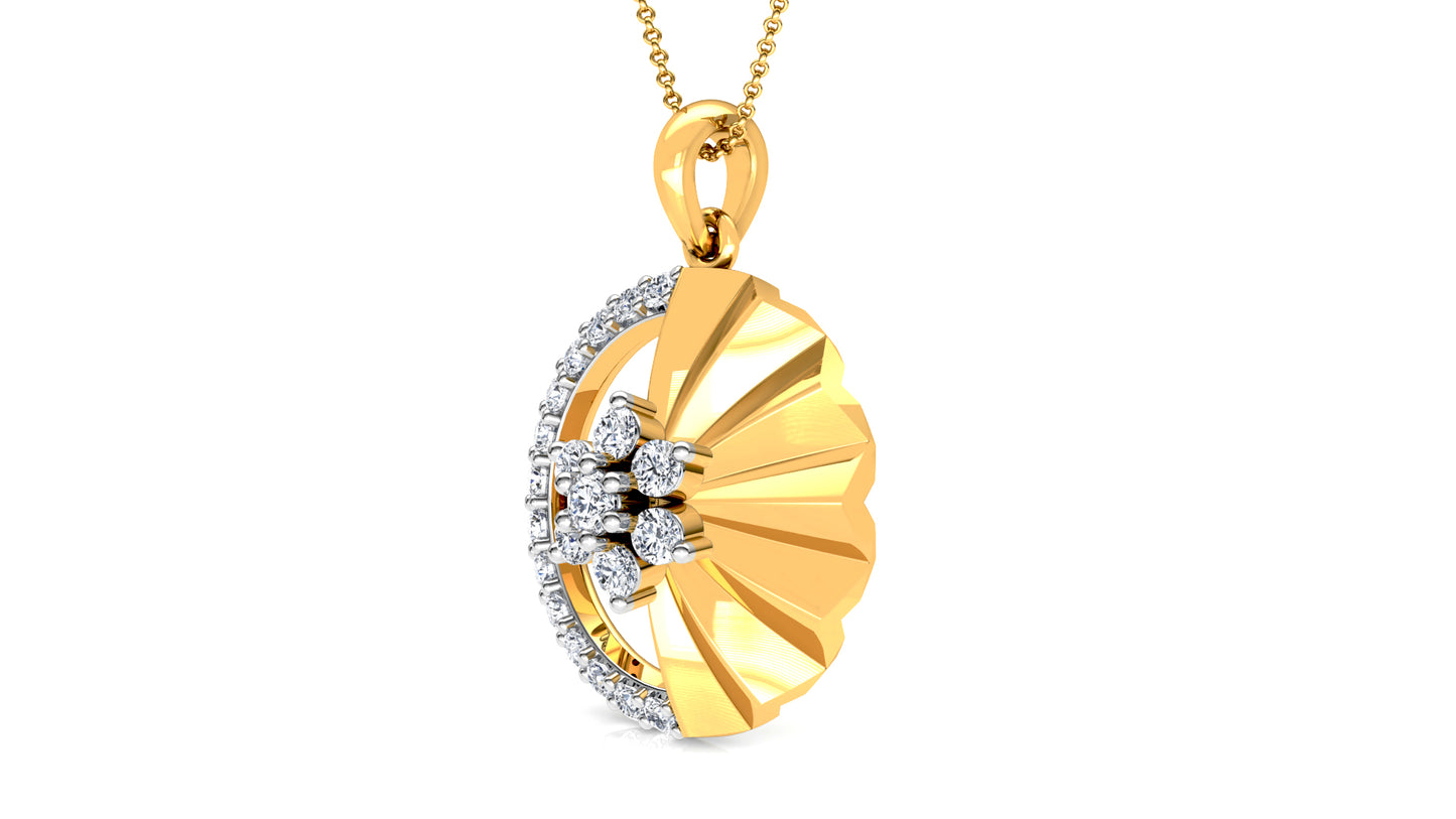 Ribbon Rain Diamond Earrings And Pendant Set