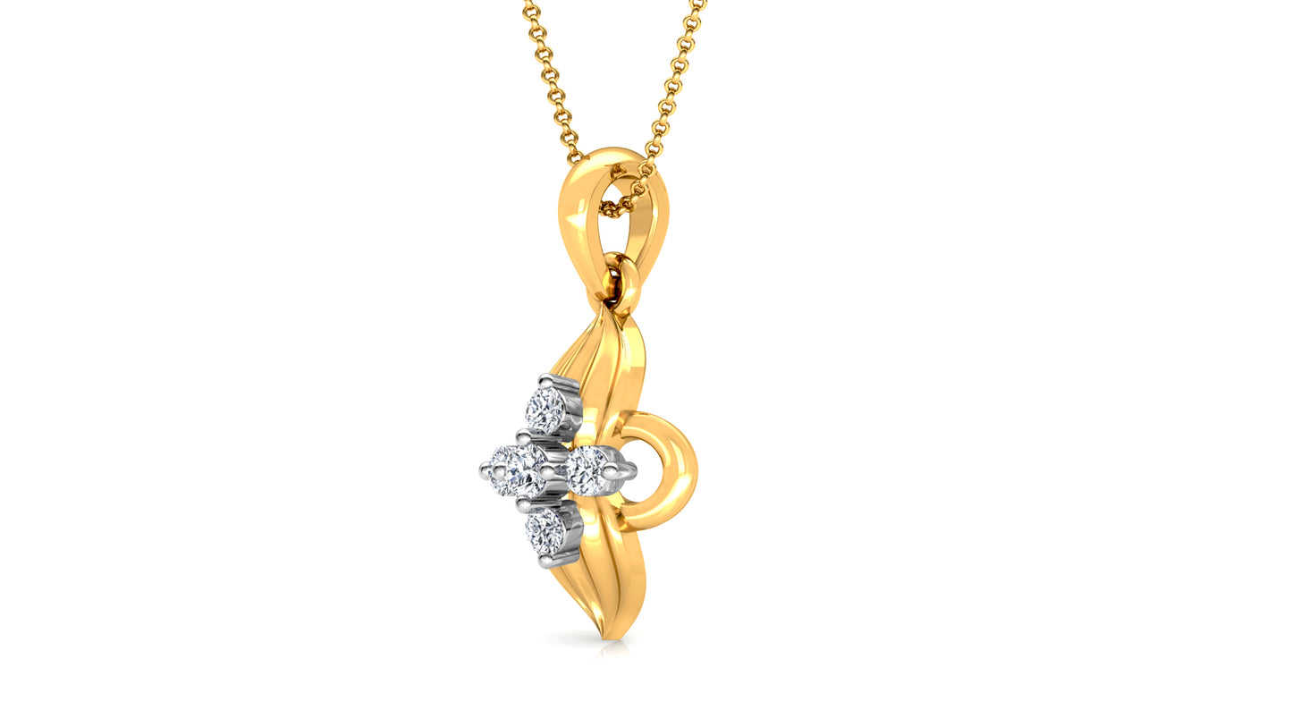 Trendy Glam Diamond Earrings And Pendant Set