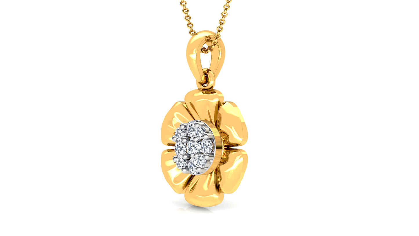 Bloom Zoom Diamond Earrings And Pendant Set