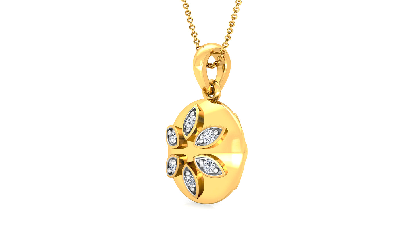 Golden Cascade Diamond Earrings And Pendant Set