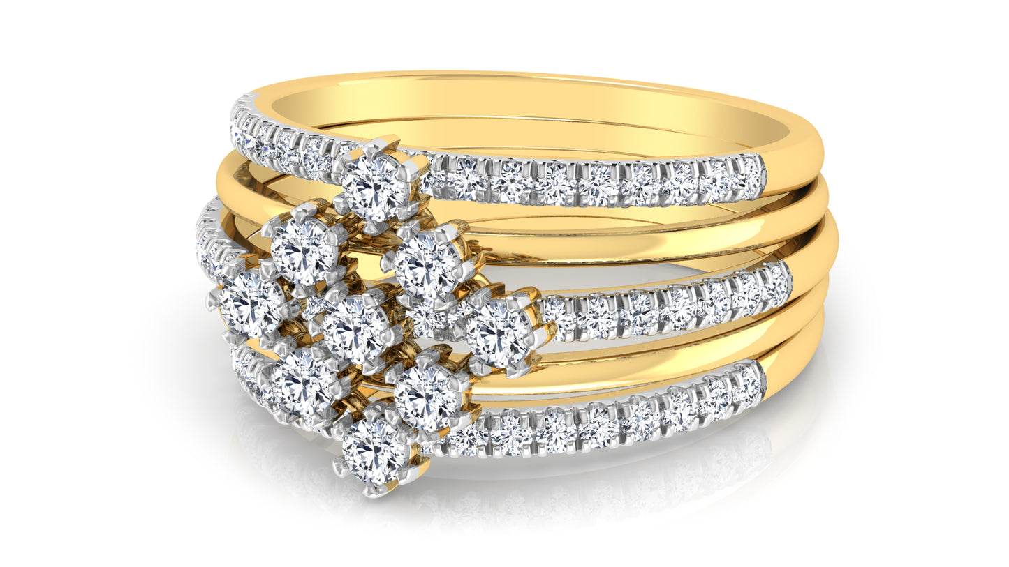 Cinquain Bands Diamond Ring