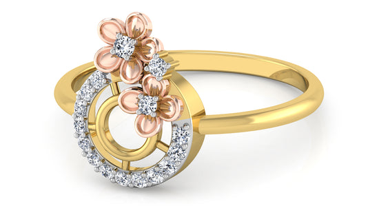 Flowery Wheel Diamond Ring