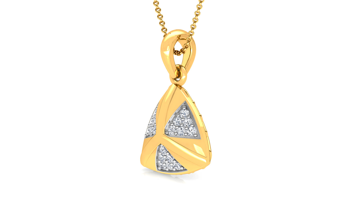 Flashy Triangles Diamond Earrings And Pendant Set