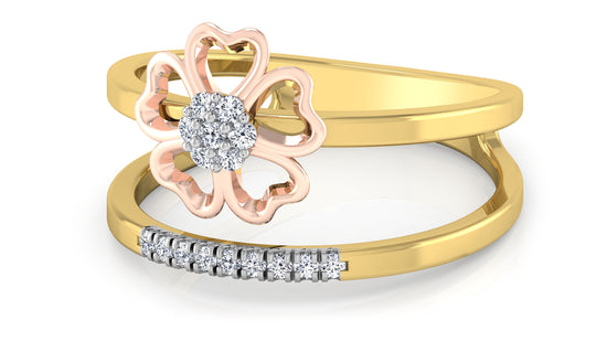 Lone Flower Dual Band Diamond Ring