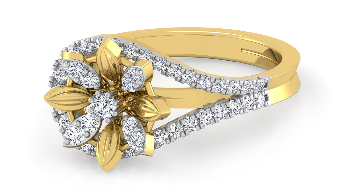 Leaflet n Florets Diamond Ring