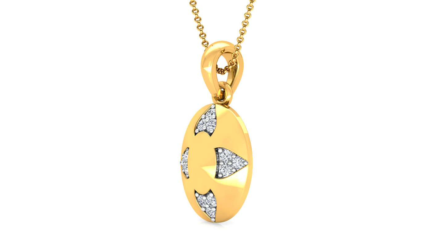 Elliptic Sheen Diamond Earrings And Pendant Set