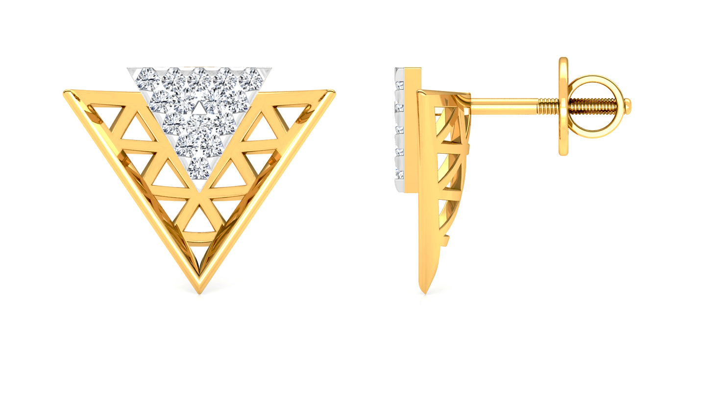 Triangle Doublet Diamond Earrings And Pendant Set