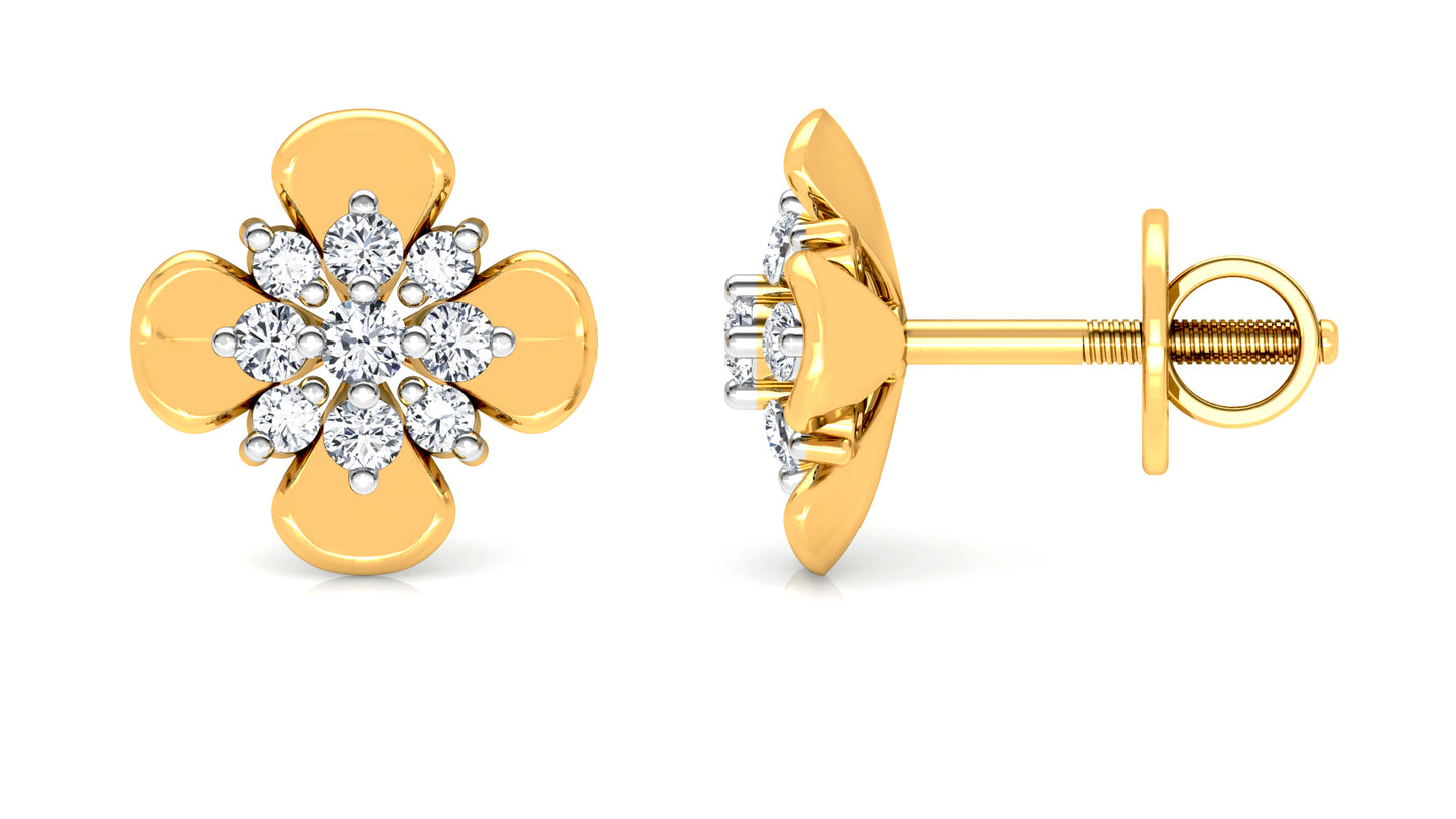 Floral Unison Diamond Earrings And Pendant Set