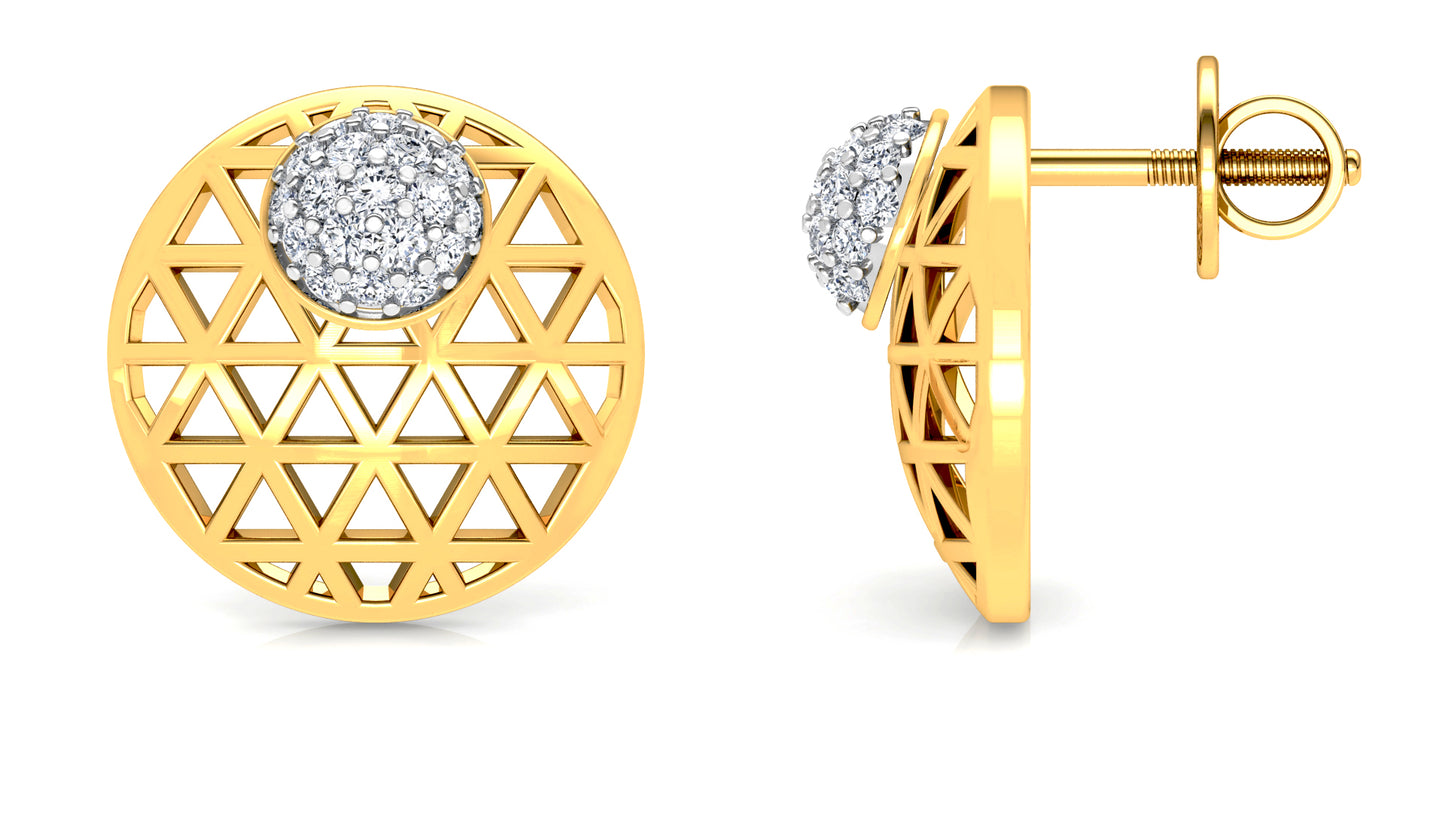 Blazing Sphere Diamond Earrings And Pendant Set