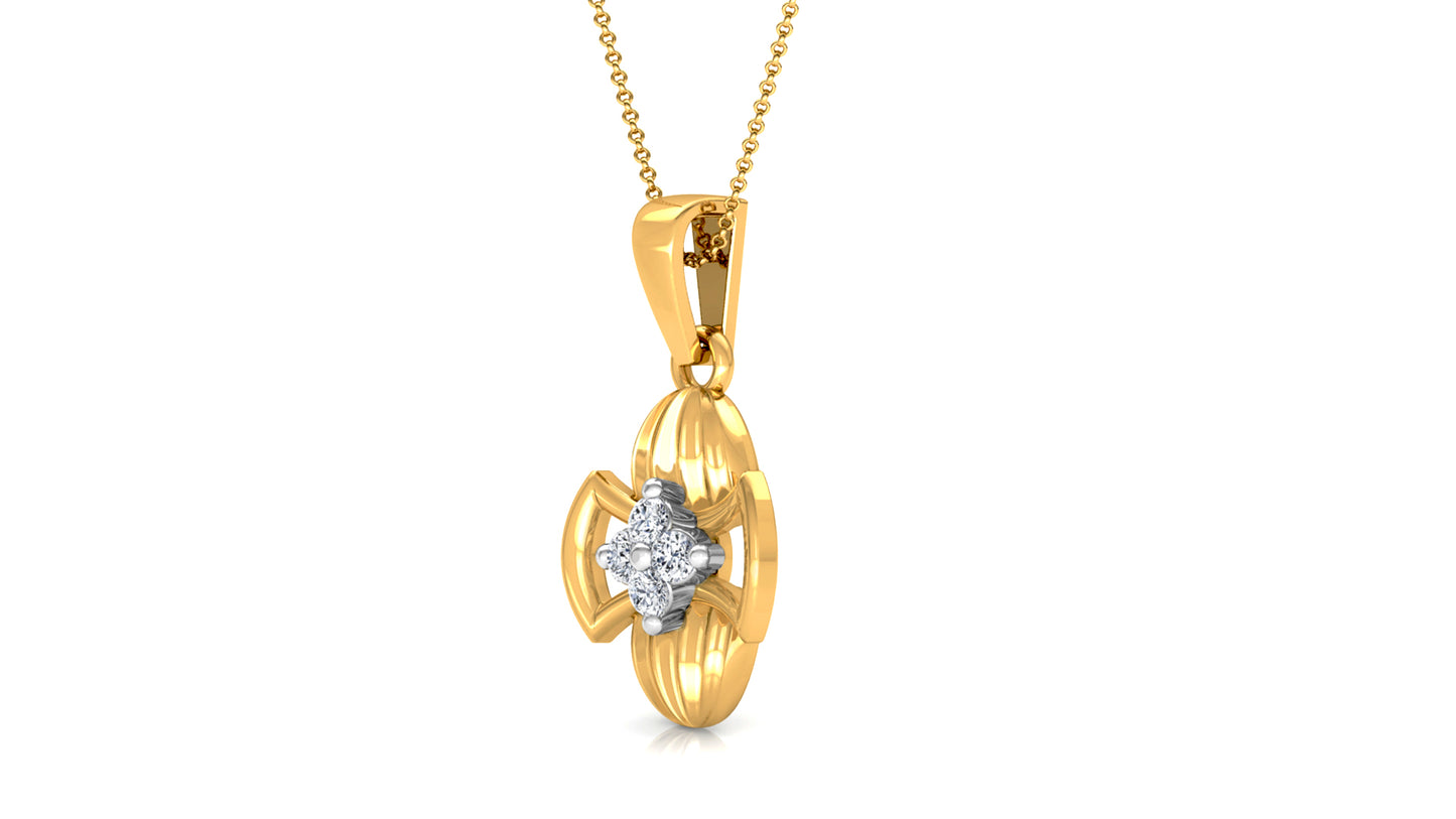 Nutty Delight Diamond Earrings And Pendant Set