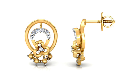 Horse Shoe Diamond Earrings