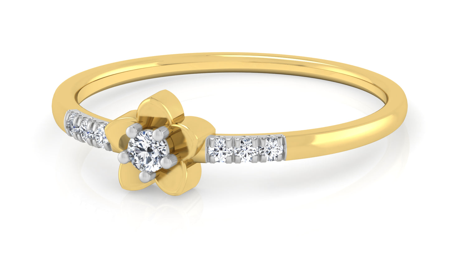 Golden Twist Diamond Ring